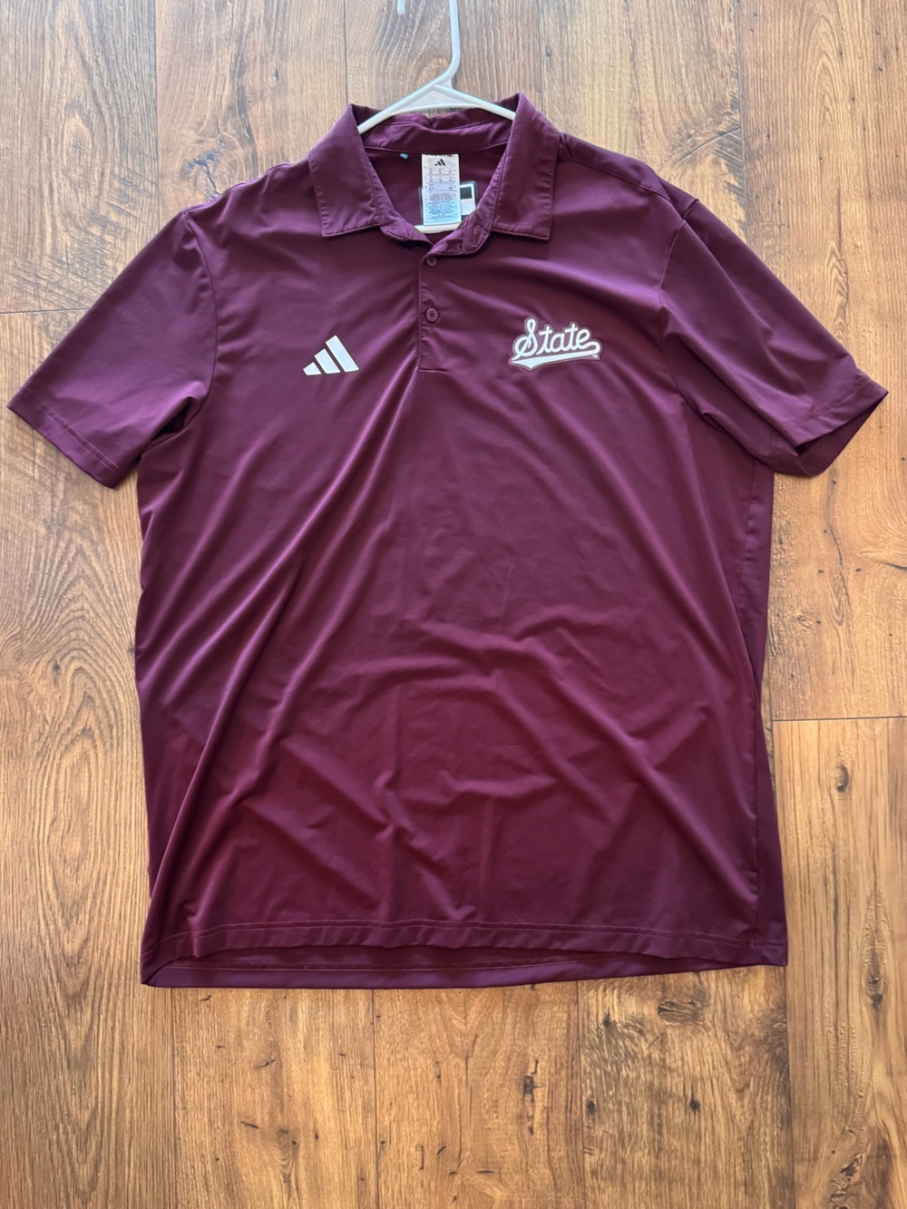 STATE Maroon Polo with White Script Logo